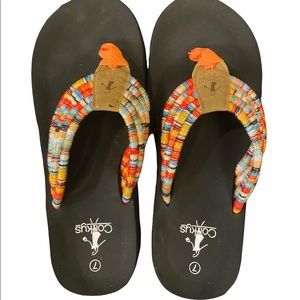 Corkys Multi Colored Rope Size 7 Flip Flops